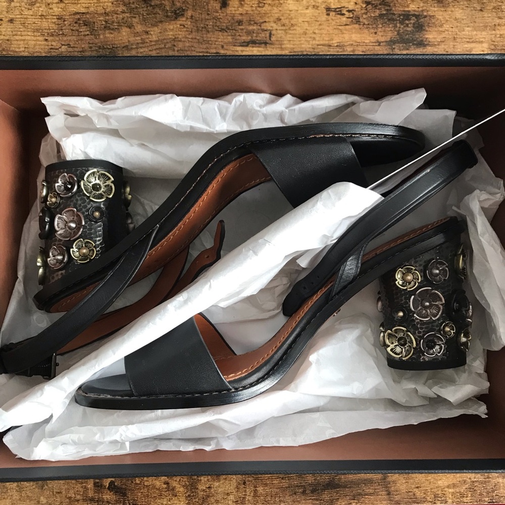 Coach Black Leather Heels